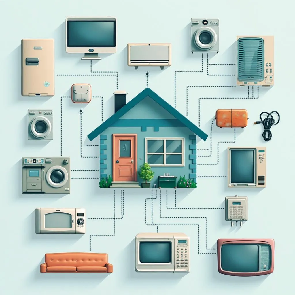 Schéma prepojených zariadení v IoT sieti