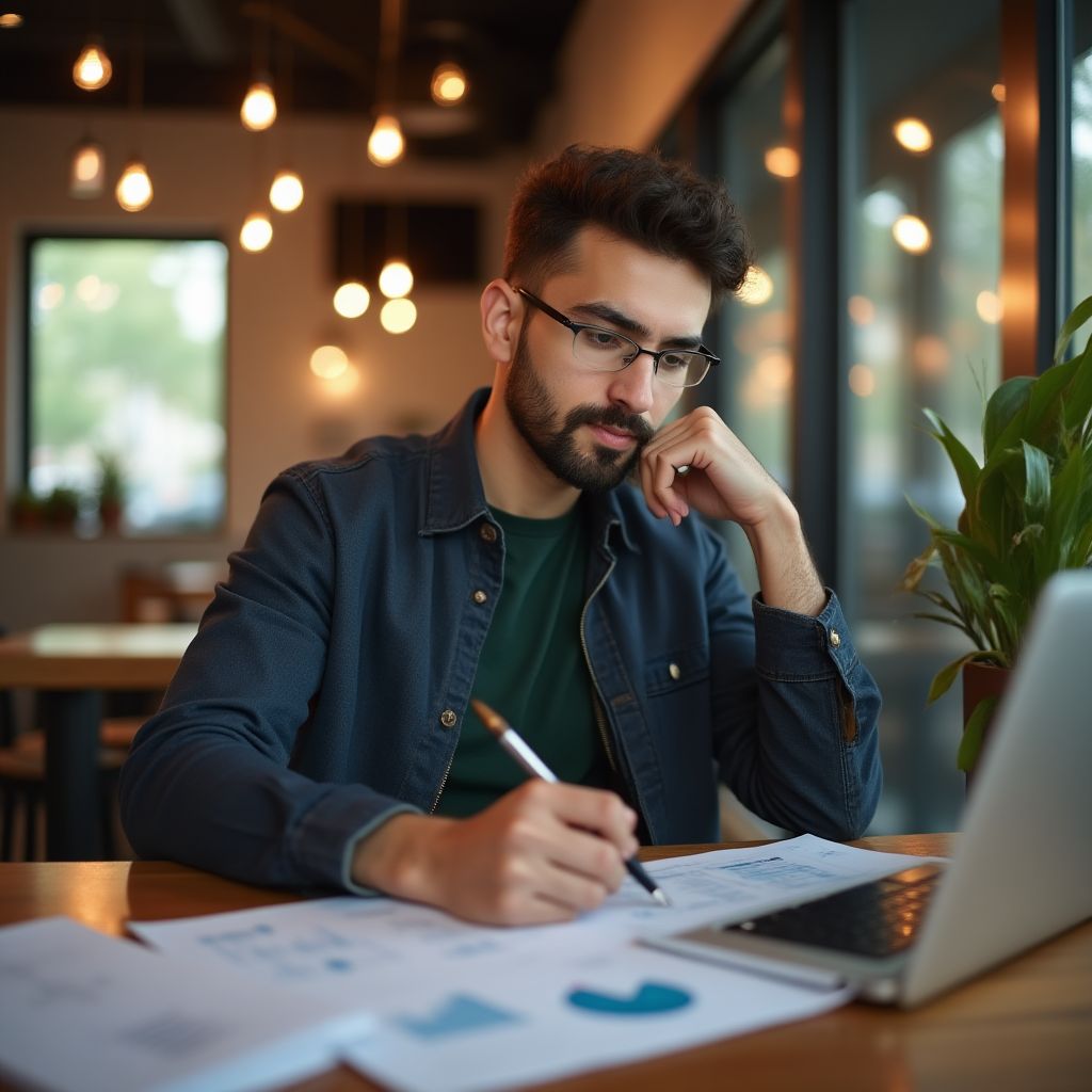 Young entrepreneur with laptop